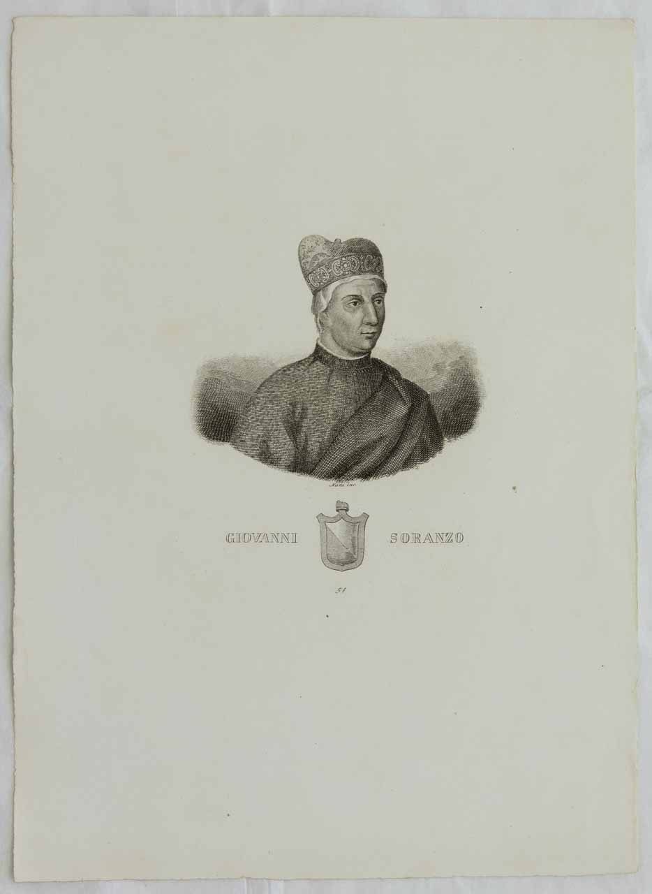 Ritratto del doge Giovanni Soranzo (stampa smarginata) di Nani Antonio - ambito bellunese (XIX)