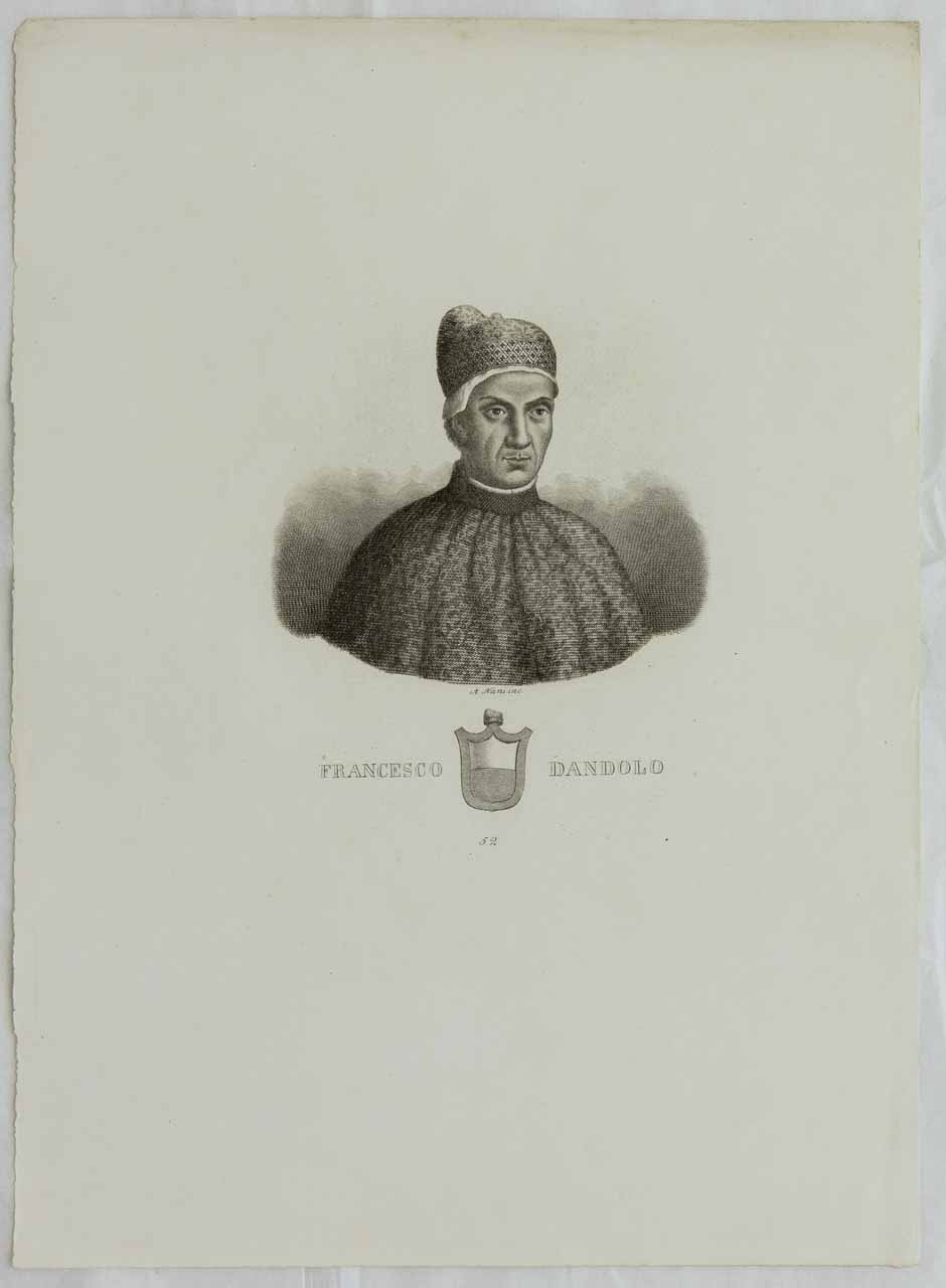 Ritratto del doge Francesco Dandolo (stampa smarginata) di Nani Antonio - ambito bellunese (XIX)