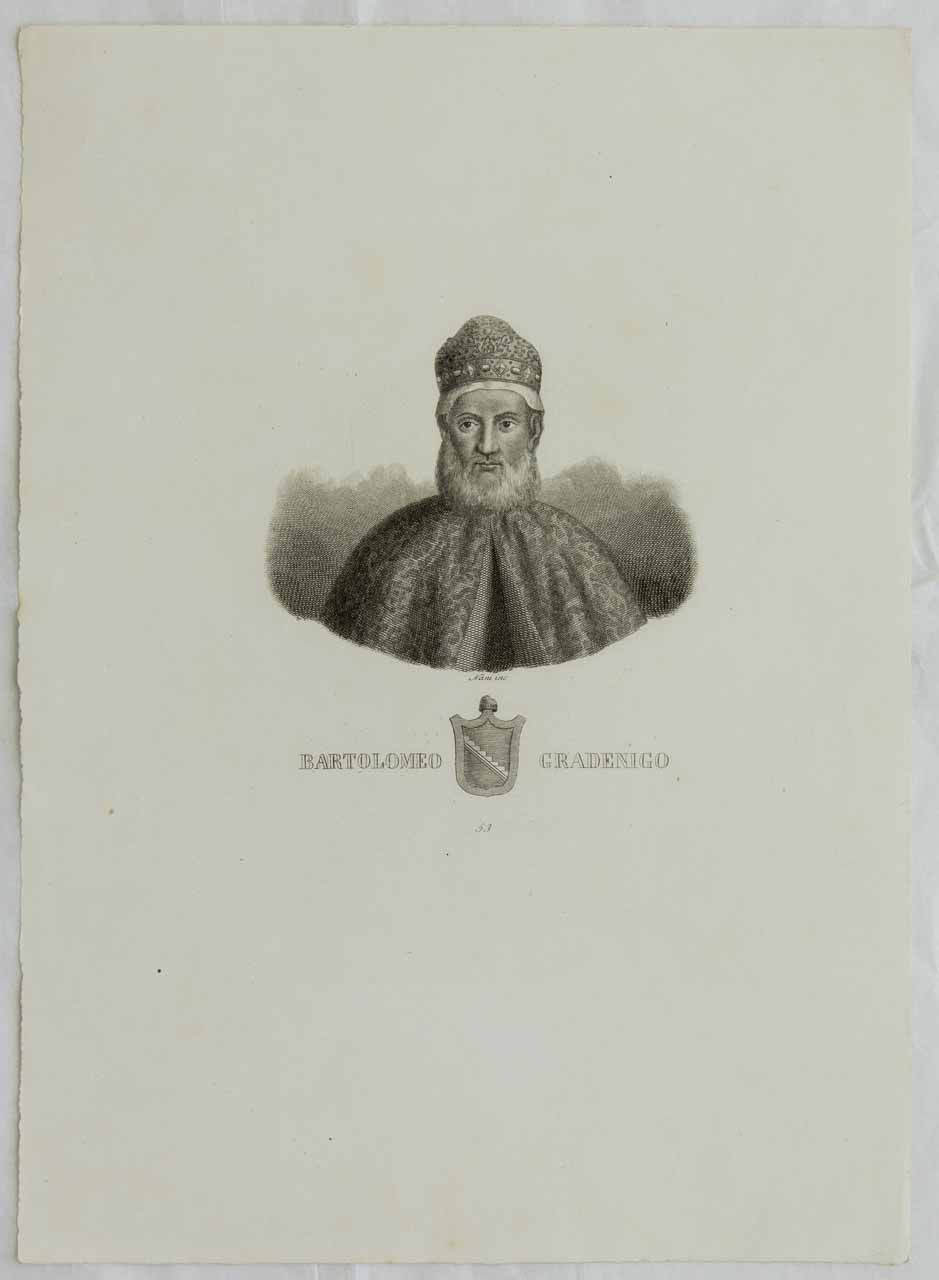 Ritratto del doge Bartolomeo Gradenigo (stampa smarginata) di Nani Antonio - ambito bellunese (XIX)