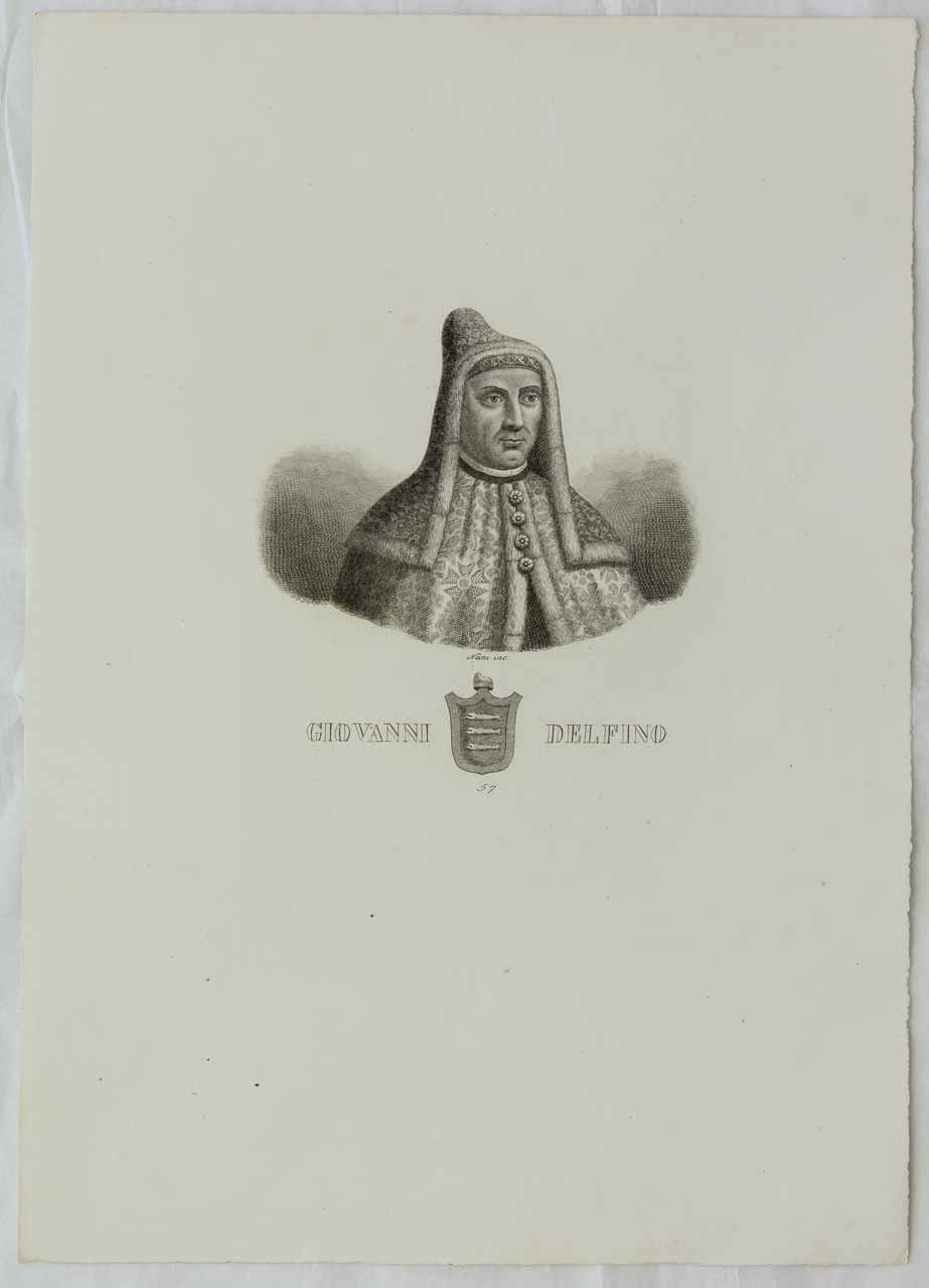 Ritratto del doge Giovanni Dolfin (stampa smarginata) di Nani Antonio - ambito bellunese (XIX)