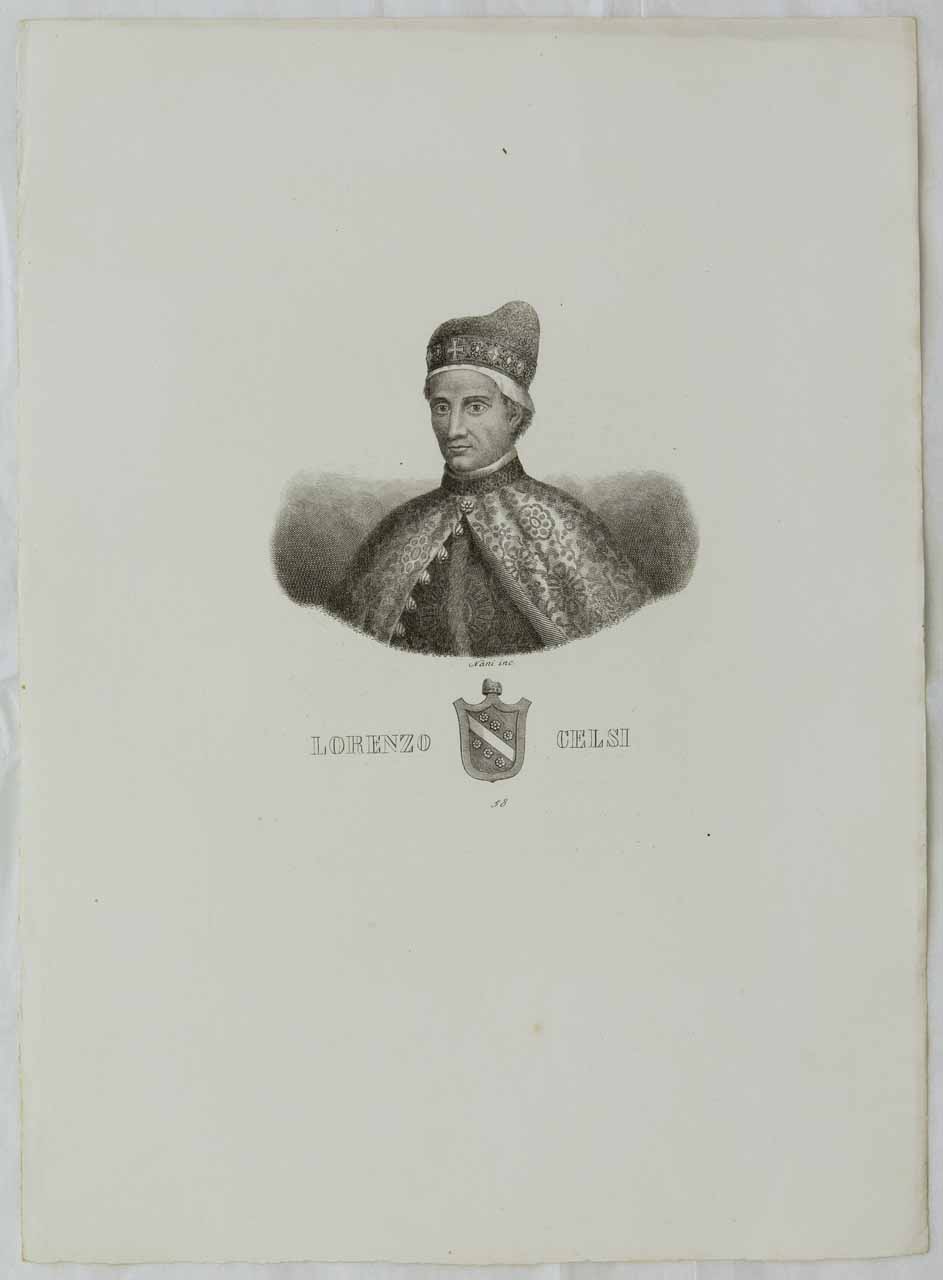Ritratto del doge Lorenzo Celsi (stampa smarginata) di Nani Antonio - ambito bellunese (XIX)