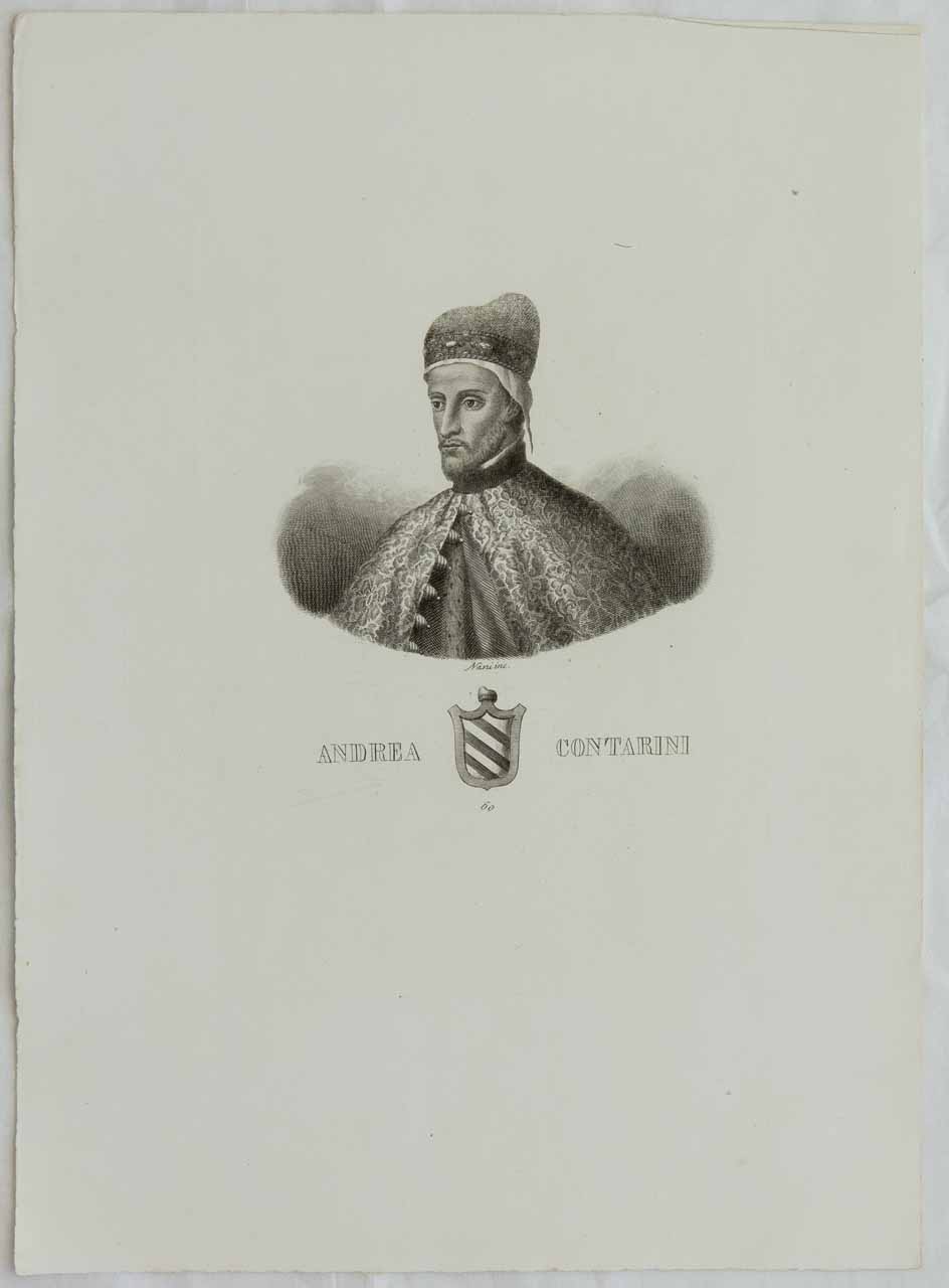 Ritratto del doge Andrea Contarini (stampa smarginata) di Nani Antonio - ambito bellunese (XIX)