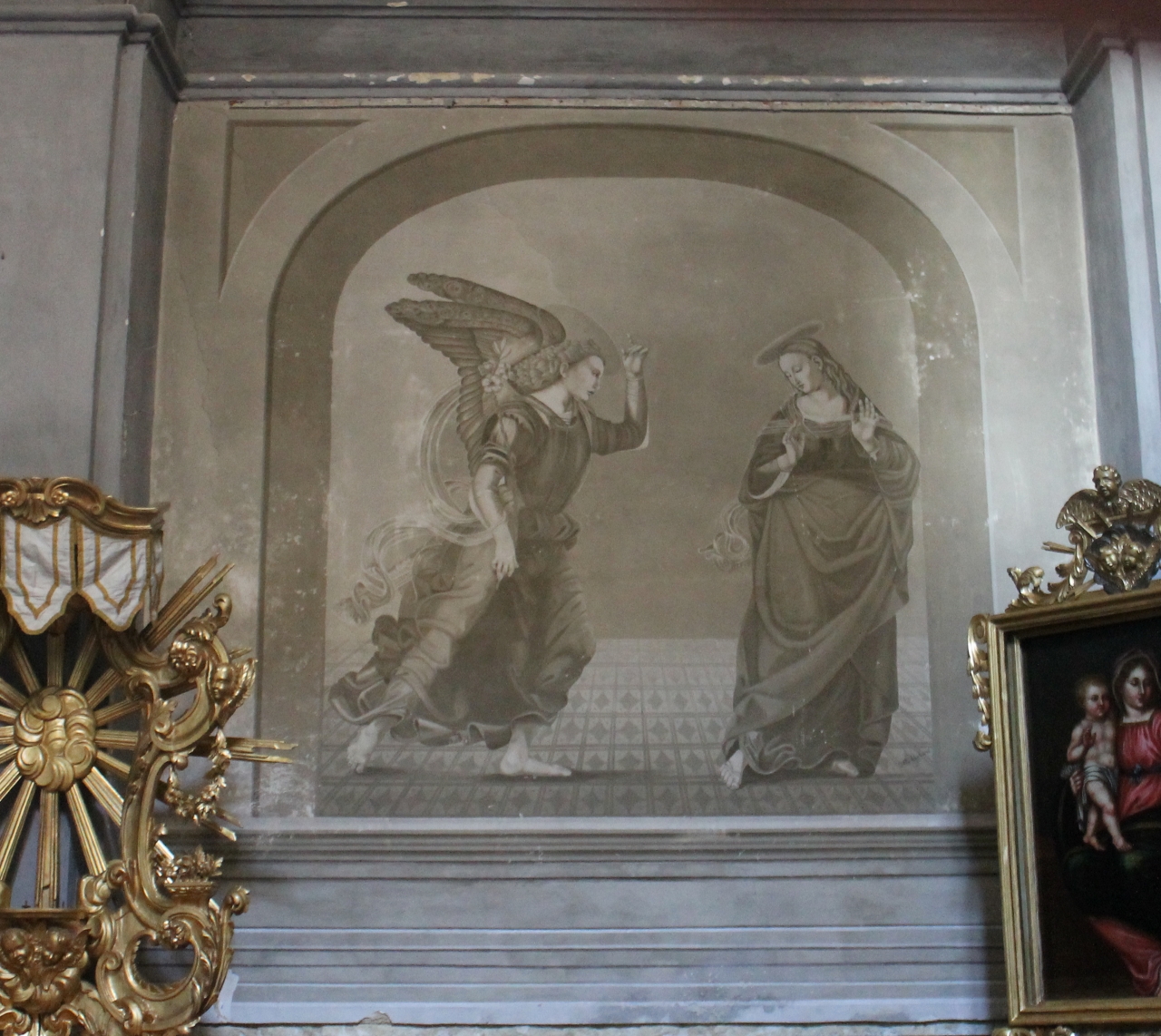 Annunciazione della Vergine, Annunciazione della Vergine (dipinto, elemento d'insieme) di Caluri Mario (XX)