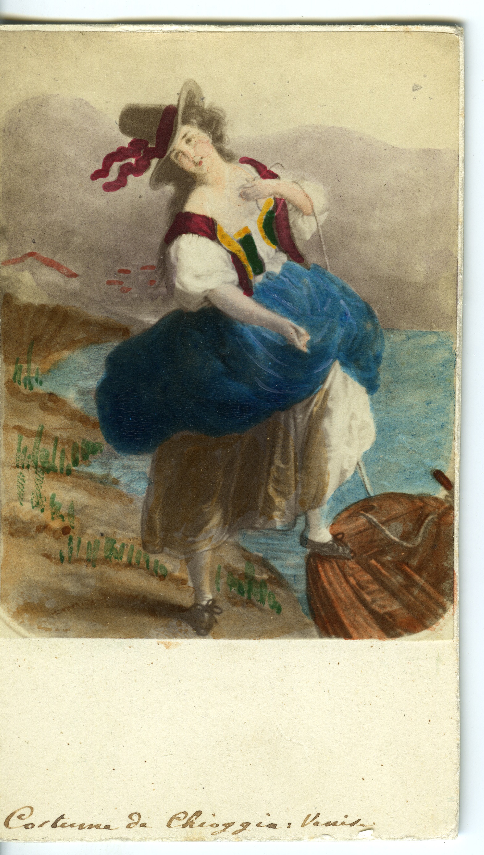 Donna in costume popolare di Chioggia (biglietto da visita) di Photographie Artistique (XIX)