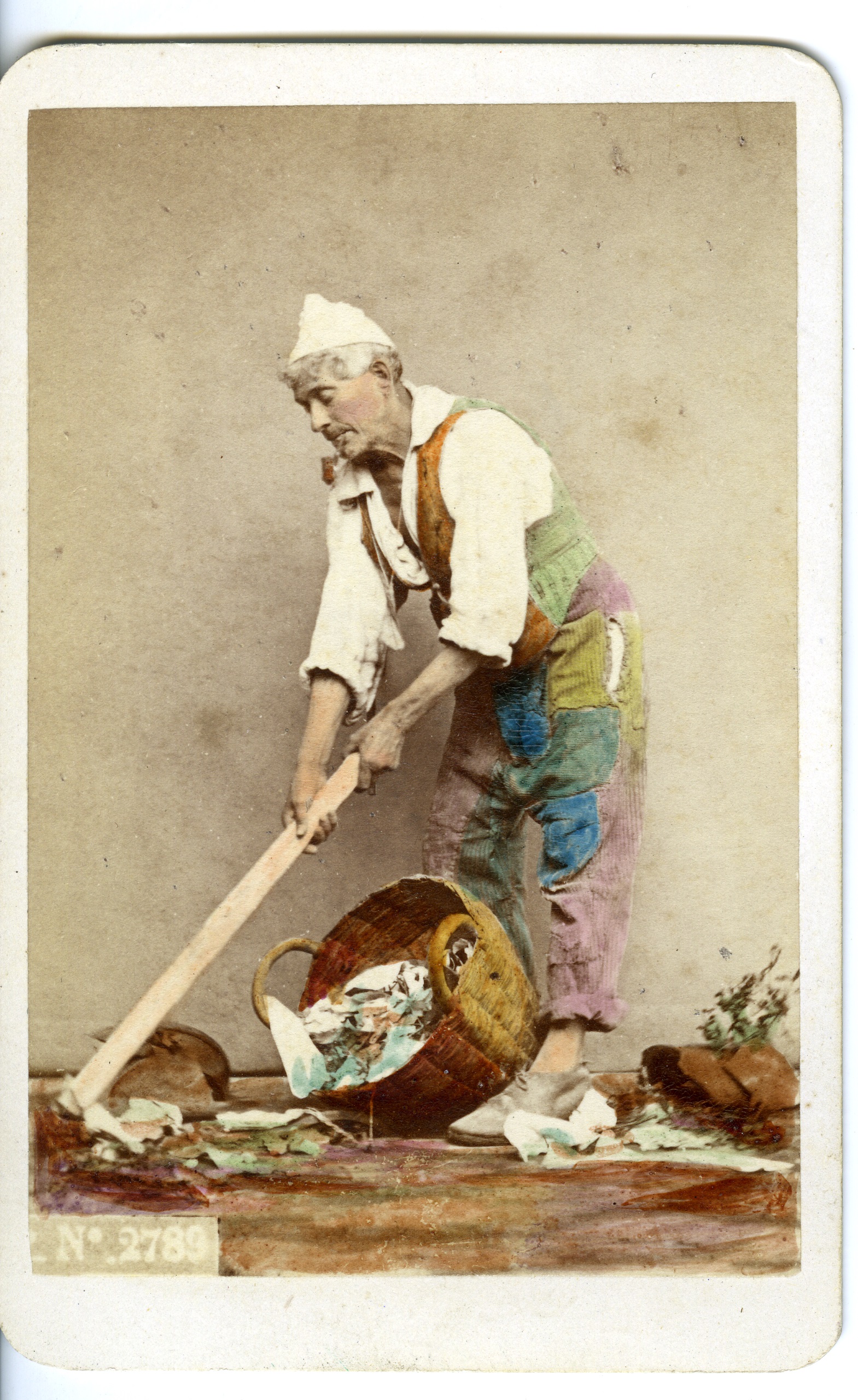 Il contadino con la zappa (biglietto da visita) di Sommer G (XIX)