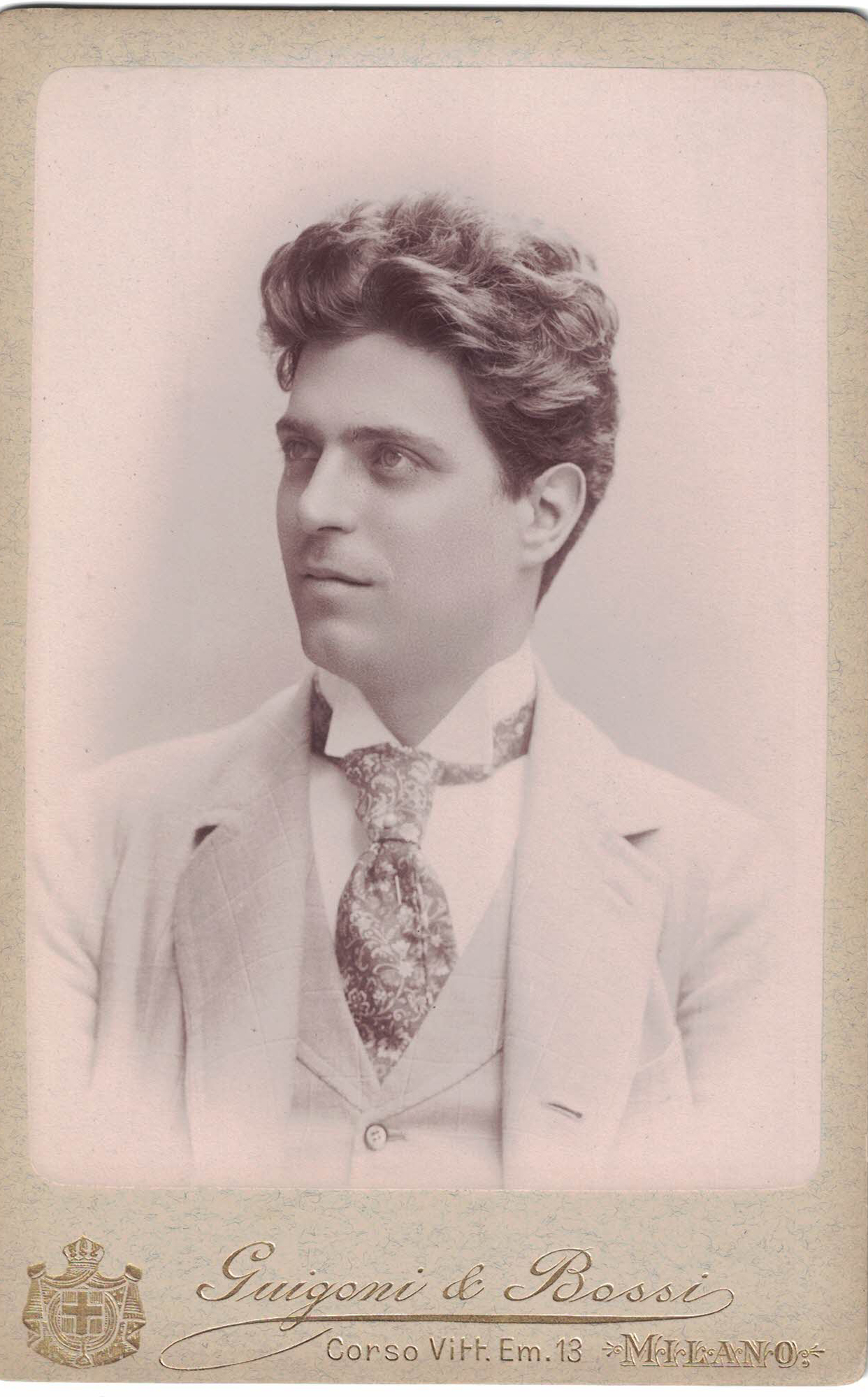 Ritratto del maestro Pietro Mascagni (biglietto da visita) di Guidoni & Bossi (XIX)