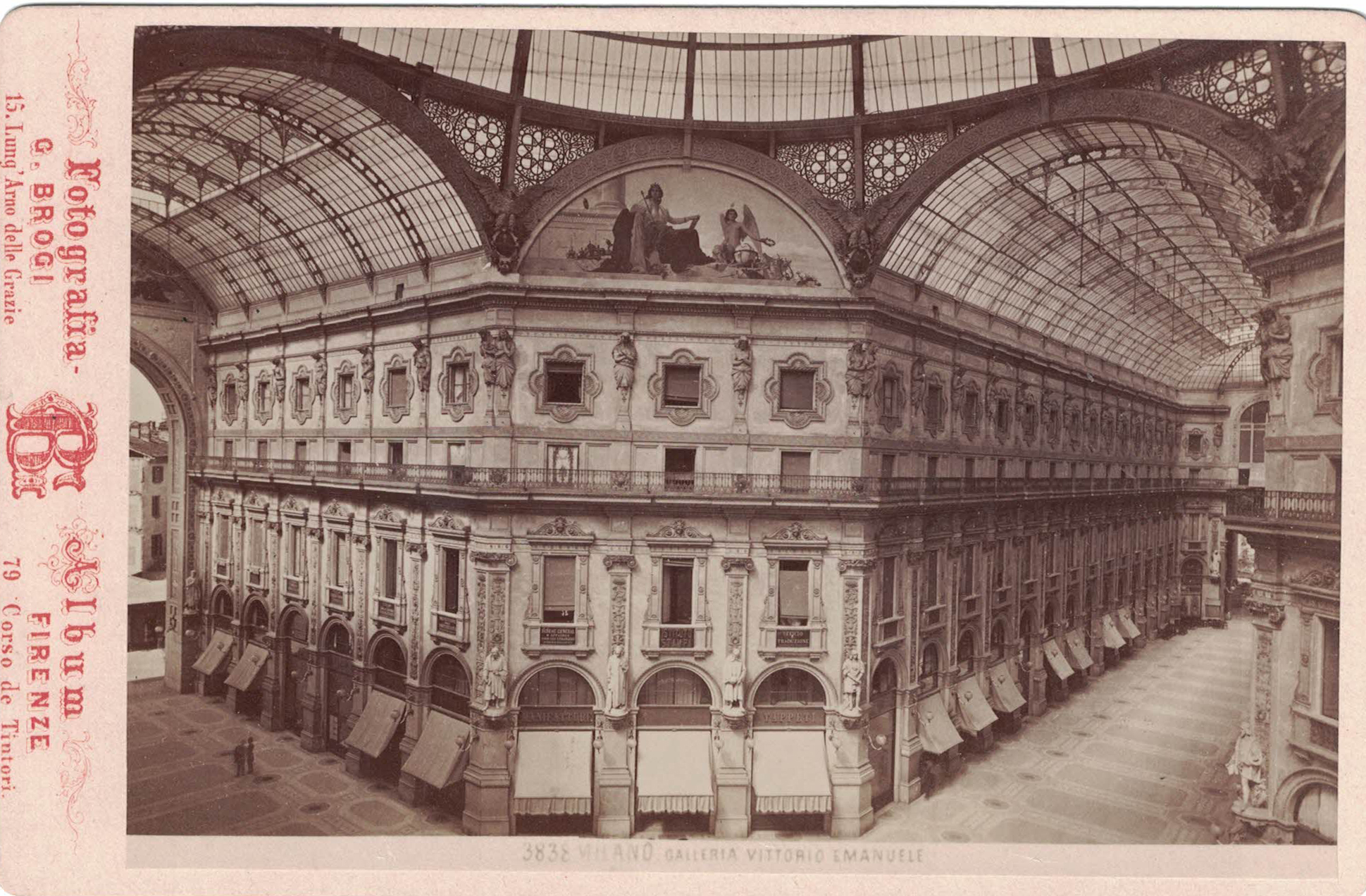 Galleria Vittorio Emanuele di Milano (biglietto da visita) di Brogi G (XIX)
