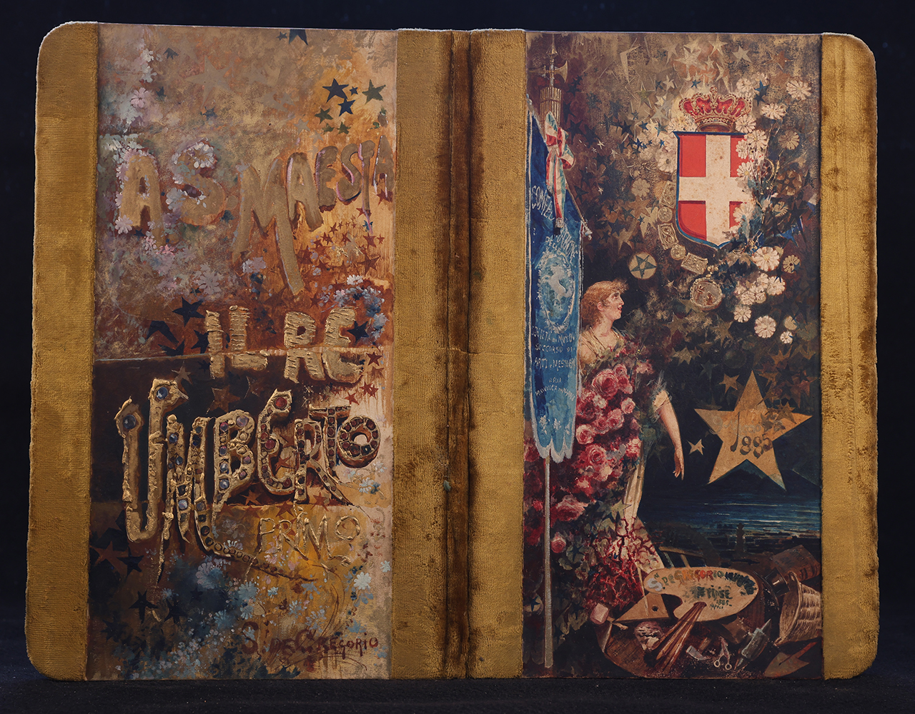 mezza legatura - alle armi, opera isolata - ambito napoletano (ultimo quarto XIX)