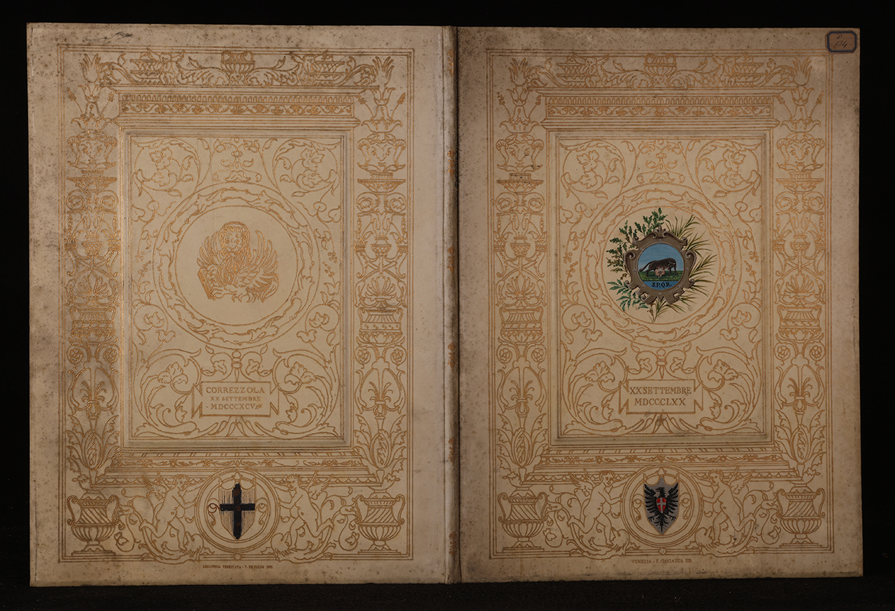 legatura piena - alle armi, opera isolata di De Toldo (bottega) - ambito italiano (seconda metà XIX)