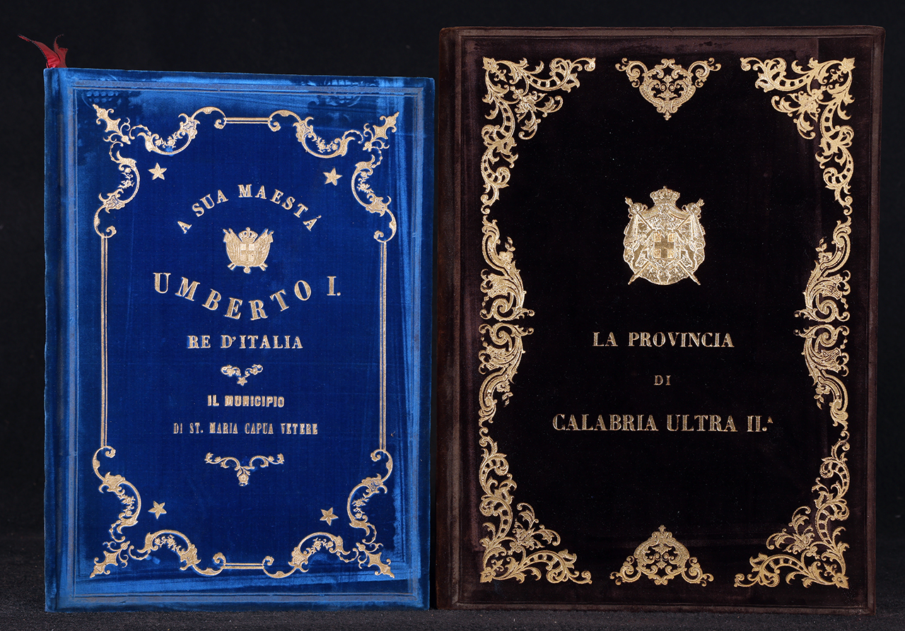 legatura piena - alle armi, opera isolata - ambito piemontese (ultimo quarto XIX)