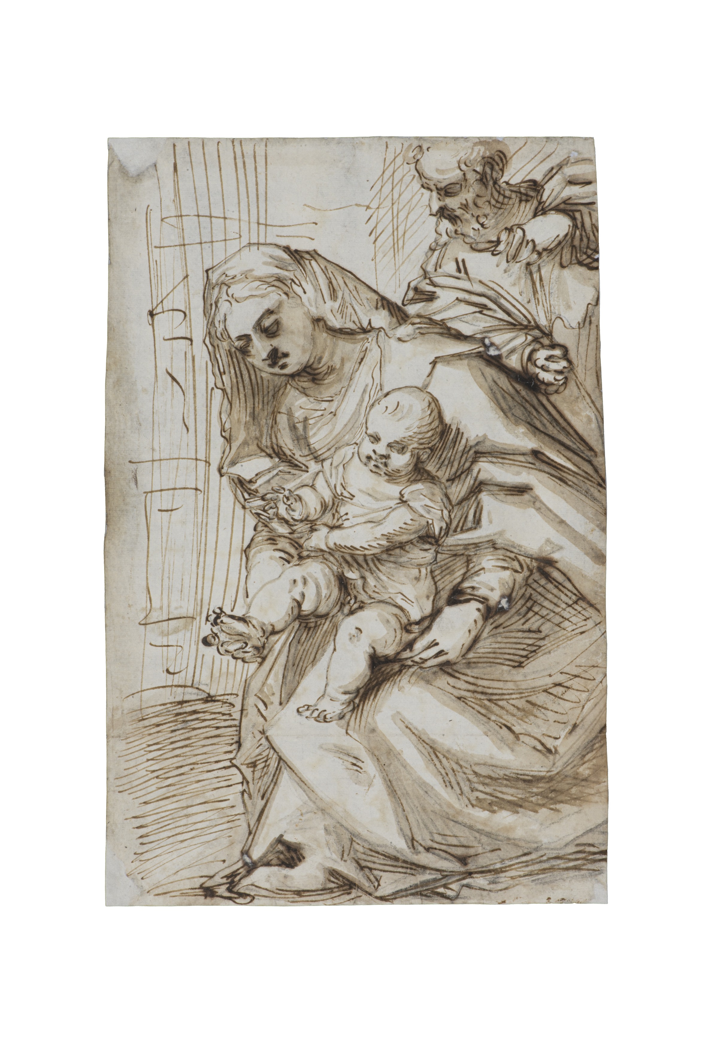 Sacra famiglia (disegno) di Ambito di Antonio Vassilacchi, detto l'Aliense - ambito veneto (fine sec. XVI)