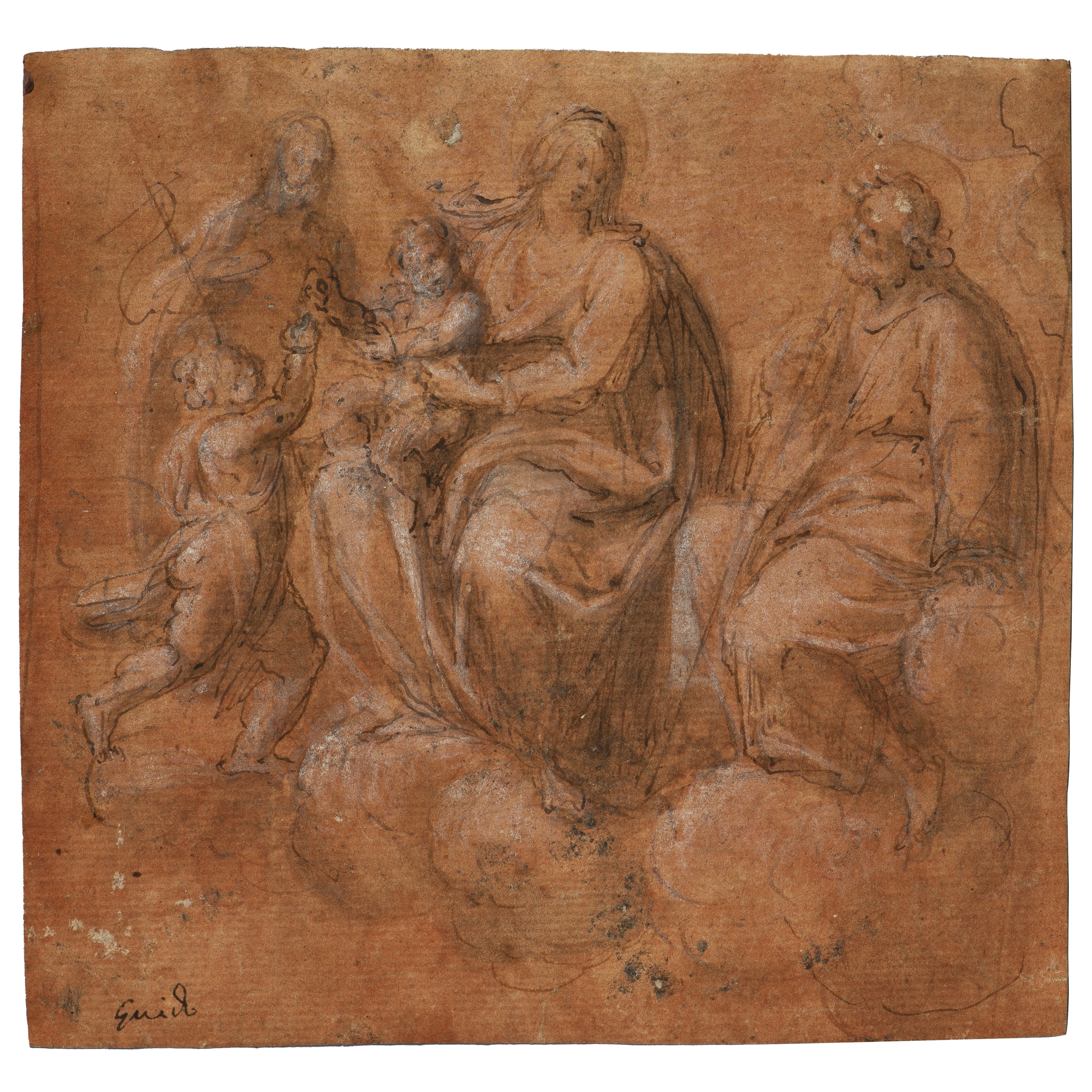 Sacra Famiglia (disegno) - ambito emiliano (metà sec. XVI)