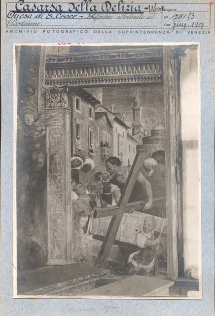 Edifici religiosi: chiesa, Santa Croce e Beata Vergine del Rosario; Casarsa della Delizia (positivo) di Sacchis Giovanni Antonio detto Pordenone, Caprioli, Giovanni, Gabinetto Fot. Soprintendenza ai Monumenti di Venezia (inizio XX)
