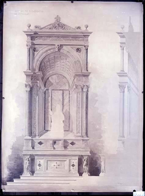 Interno: cappella di S. Donato, altare (negativo) di Ongaro Massimiliano (Attr), Gabinetto Fot. Soprintendenza ai Monumenti di Venezia (inizio XX)