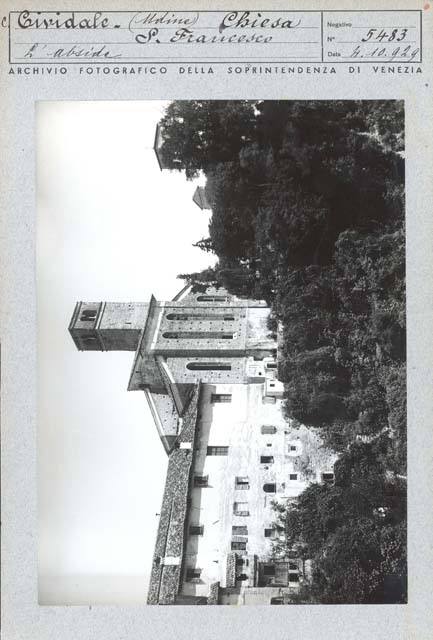 Edifici religiosi: chiesa, San Francesco; Cividale del Friuli (positivo) di Gabinetto Fot. Soprintendenza ai Monumenti di Venezia (secondo quarto XX)