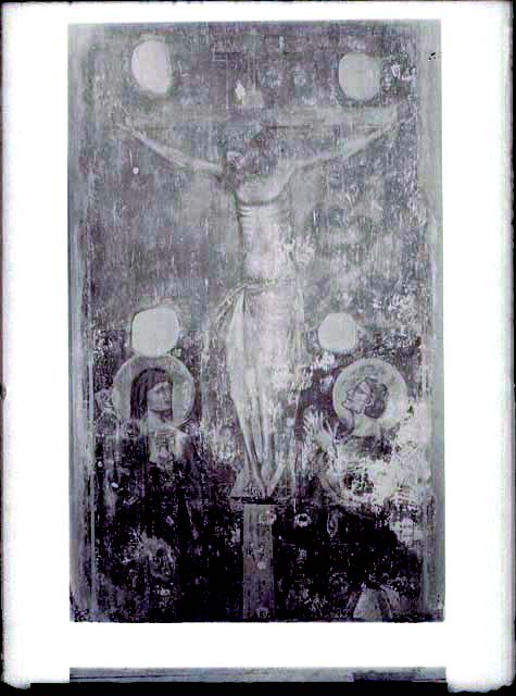 Documentazione storico artisitca: affresco, Crocifissione (negativo) di Gabinetto Fot. Soprintendenza ai Monumenti di Venezia (secondo quarto XX)