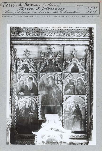 Edifici religiosi: chiesa, San Floriano; Forni di Sopra, Cella (positivo) di Andrea di Bertolotto detto Andrea Bellunello, Battigelli, Ernesto, Gabinetto Fot. Soprintendenza ai Monumenti di Venezia (inizio XX)