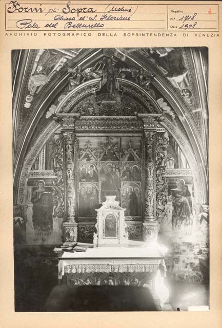 Edifici religiosi: chiesa, San Floriano; Forni di Sopra, Cella (positivo) di Andrea di Bertolotto detto Andrea Bellunello, Battigelli, Ernesto, Gabinetto Fot. Soprintendenza ai Monumenti di Venezia (inizio XX)