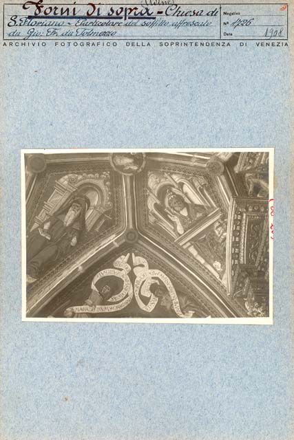 Edifici religiosi: chiesa, San Floriano; Forni di Sopra, Cella (positivo) di Gianfrancesco del Zoto detto Gianfrancesco da Tolmezzo, Battigelli, Ernesto, Gabinetto Fot. Soprintendenza ai Monumenti di Venezia (inizio XX)