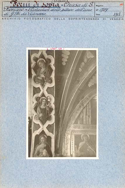 Documentazione storico artistica: sec. XV, affresco, Sante; Gianfrancesco del Zoto detto Gianfrancesco da Tolmezzo (positivo) di Gianfrancesco del Zoto detto Gianfrancesco da Tolmezzo, Battigelli, Ernesto, Gabinetto Fot. Soprintendenza ai Monumenti di Venezia (inizio XX)