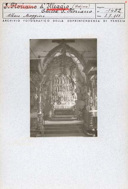 Documentazione storico artistica: sec. XV-XVII, altare maggiore; Domenico da Tolmezzo (positivo) di Mioni Domenico detto Domenico da Tolmezzo, Gabinetto Fot. Soprintendenza ai Monumenti di Venezia (inizio XX)