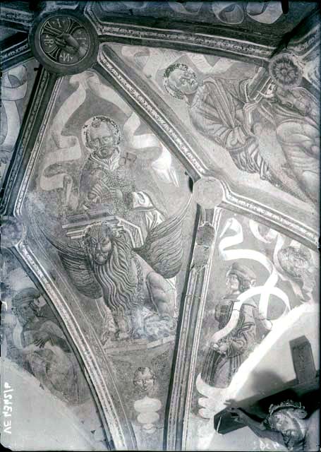 Documentazione storico artistica: sec. XVI, affresco, Cristo Benedicente, Annunciazione, Evangelisti, Profeti, particolare; Fuluto Pietro (negativo) di Fuluto Pietro, Caprioli, Giovanni (primo quarto XX)