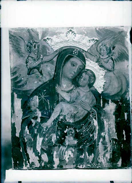 Documentazione storico artistica: sec. XVIII, affresco, Madonna col Bambino e Angeli (negativo) di Caprioli, Giovanni (primo quarto XX)