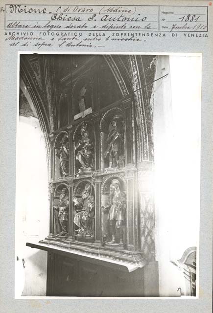Documentazione storico artistica: sec. XVI, ancona, Madonna col Bambino, Santi; Simone di Paolo (positivo) di Simone di Paolo, Gabinetto Fot. Soprintendenza ai Monumenti di Venezia (primo quarto XX)