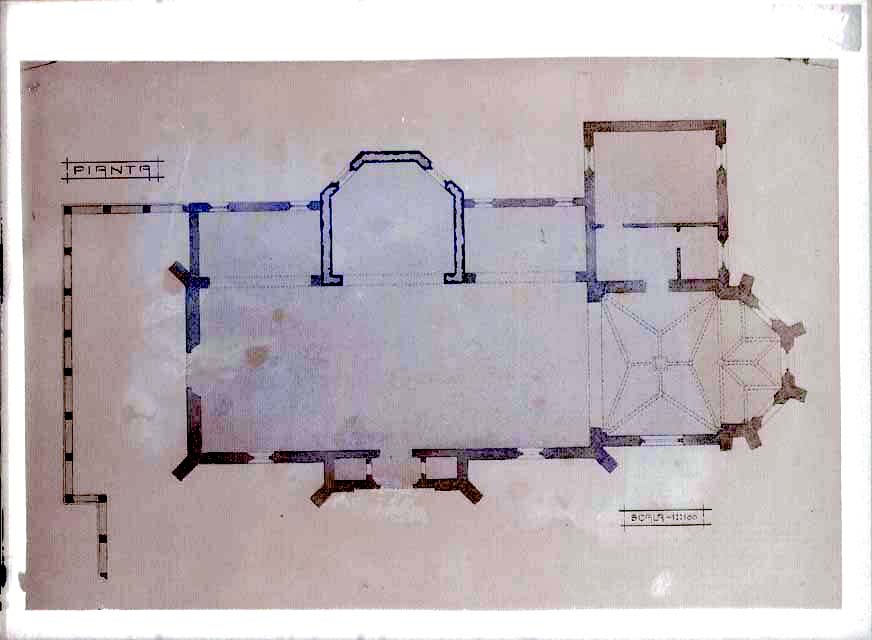Edifici religiosi: sec. XX, chiesa, Sant'Antonio; Ovaro, Mione (negativo) di Ongaro Massimiliano, Gabinetto Fot. Soprintendenza ai Monumenti di Venezia (primo quarto XX)