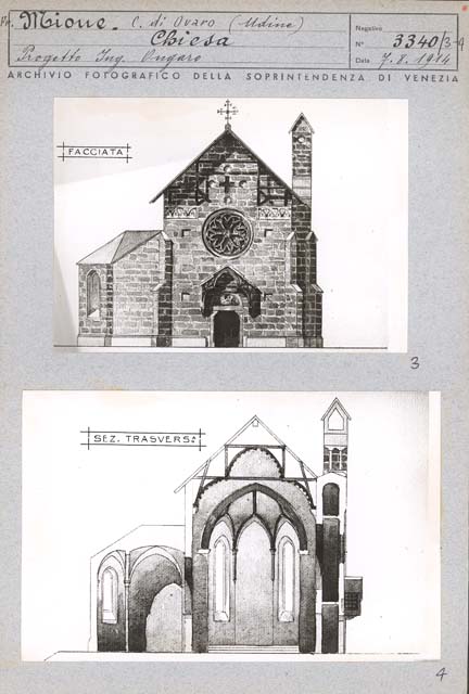 Documentazione storico artistica: progetto, facciata; arch. Ongaro Massimiliano (positivo) di Ongaro Massimiliano, Gabinetto Fot. Soprintendenza ai Monumenti di Venezia (primo quarto XX)
