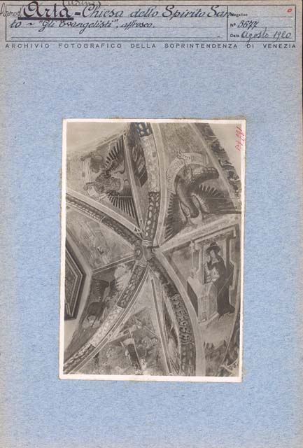 Documentazione storico artistica: sec. XV, affresco, Simboli degli Evangelisti e Dottori della Chiesa; Thanner Leonardo (positivo) di Thanner Leonardo, Caprioli, Giovanni (prima metà XX)