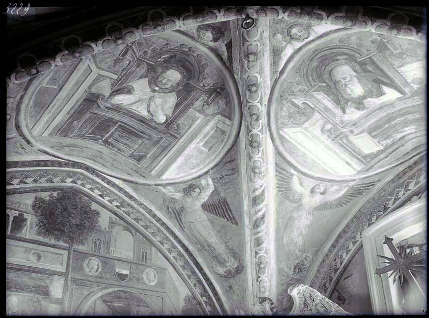 Documentazione storico artistica: sec. XV, affreschi, Dottori della Chiesa, particolare; Dario da Pordenone; dopo il restauro (negativo) di Gabinetto Fot. Soprintendenza ai Monumenti di Venezia (prima metà XX)