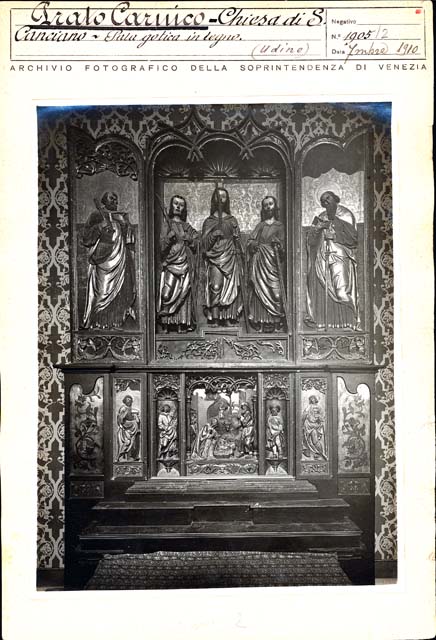 Edifici religiosi: chiesa, San Canziano; Prato Carnico (positivo) di Caprioli, Giovanni (prima metà XX)