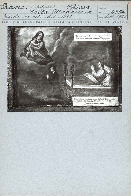 Edifici religiosi: chiesa, Beata Vergine del Monte Castellano; Raveo (positivo) di Caprioli, Giovanni - Ambito friulano (prima metà XX)