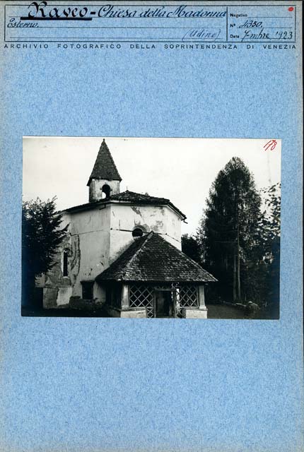 Edifici religiosi: chiesa, Beata Vergine del Monte Castellano; Raveo (positivo) di Caprioli, Giovanni (prima metà XX)