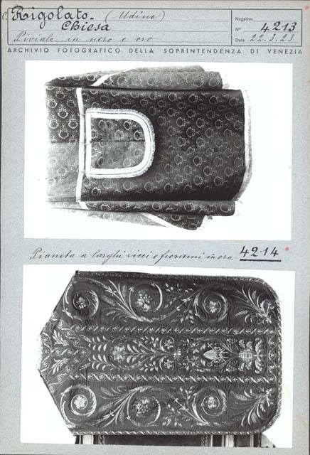 Documentazione storico artistica: piviale (positivo) di Caprioli, Giovanni (prima metà XX)