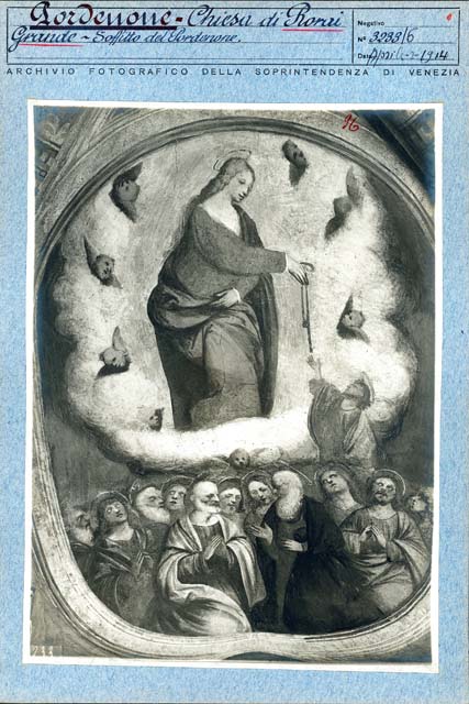 Interno: cappella laterale, coro, volta (positivo) di Sacchis Giovanni Antonio detto Pordenone, Sacchis Giovanni Antonio detto Pordenone, Gabinetto Fot. Soprintendenza ai Monumenti di Venezia (prima metà XX)