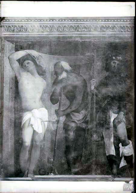 Documentazione storico artistica: sec. XVI, affresco, San Sebastiano, San Giobbe, San Rocco; Pellegrino da San Daniele (negativo) di Martino da Udine detto Pellegrino da San Daniele, Battigelli, Ernesto (prima metà XX)