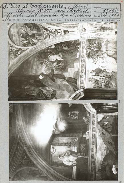 Documentazione storico artistica: sec. XVI, affresco, Storie della Vergine, Visitazione, Fuga in egitto; Amalteo Pomponio; dopo il restauro (positivo) di Amalteo Pomponio, Gabinetto Fot. Soprintendenza ai Monumenti di Venezia (prima metà XX)