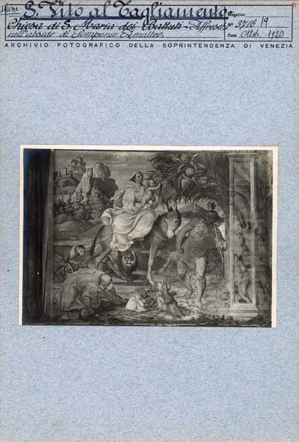 Interno: presbiterio, parete di destra, particolare (positivo) di Amalteo Pomponio, Gabinetto Fot. Soprintendenza ai Monumenti di Venezia (prima metà XX)