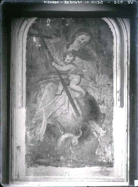 Edifici religiosi: abbazia, Santa Maria in Sylvis; Sesto al Reghena (negativo) di Gabinetto Fot. Soprintendenza ai Monumenti di Venezia (prima metà XX)