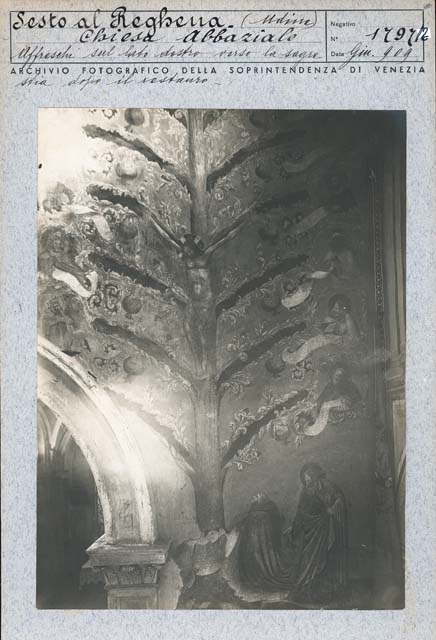 Edifici religiosi: abbazia, Santa Maria in Sylvis; Sesto al Reghena (positivo) di Caprioli, Giovanni (prima metà XX)