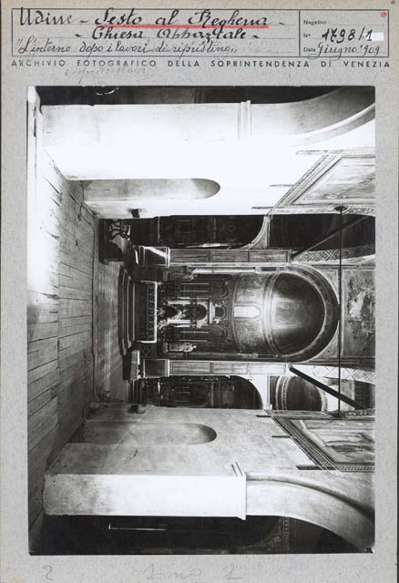 Edifici religiosi: abbazia, Santa Maria in Sylvis; Sesto al Reghena (positivo) di Caprioli, Giovanni (prima metà XX)