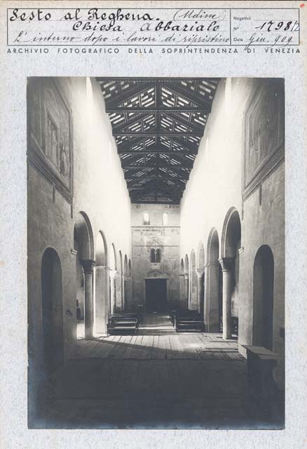 Edifici religiosi: abbazia, Santa Maria in Sylvis; Sesto al Reghena (positivo) di Caprioli, Giovanni (prima metà XX)