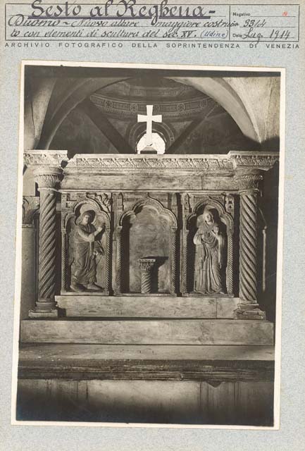 Documentazione storico artistica: altare maggiore, Annunciazione (positivo) di Gabinetto Fot. Soprintendenza ai Monumenti di Venezia (prima metà XX)