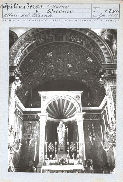 Interno: cappella del Carmine gia' del Rosario (positivo) di Pilacorte Giovanni Antonio, Donadon Tiburzio (restauratore), Caprioli, Giovanni (prima metà XX)
