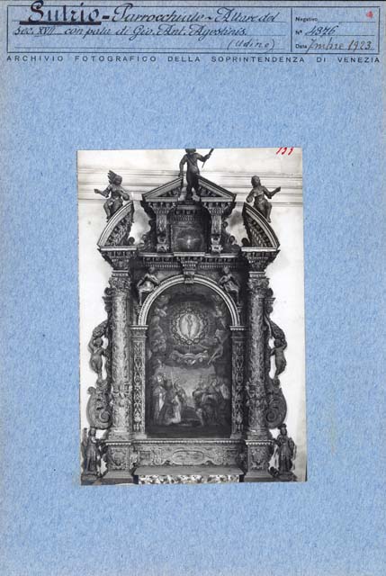 Documentazione storico artistica: sec. XVII, altare, Santo Nome di Gesù; Comuzzo Gerolamo (positivo) di Comuzzo Gerolamo, Agostini Giovanni Antonio, Caprioli, Giovanni (prima metà XX)