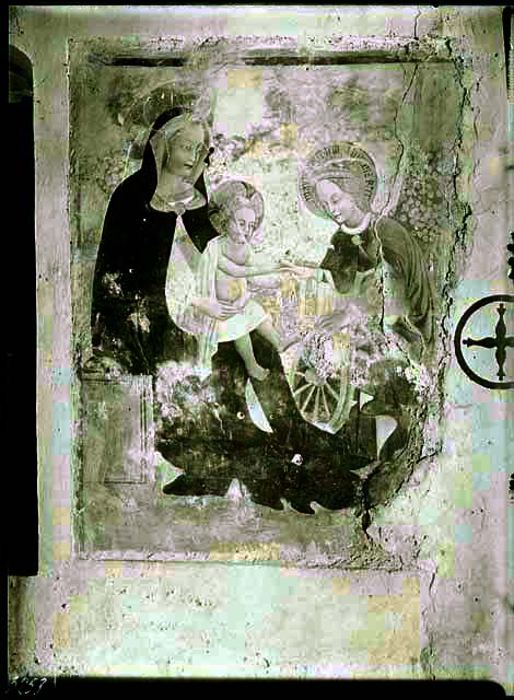 Documentazione storico artistica: sec. XV, affresco, Matrimonio mistico di Santa Caterina; ambito veneto (negativo) di Gabinetto Fot. Soprintendenza ai Monumenti di Venezia - Ambito friulano, Ambito veneto (prima metà XX)