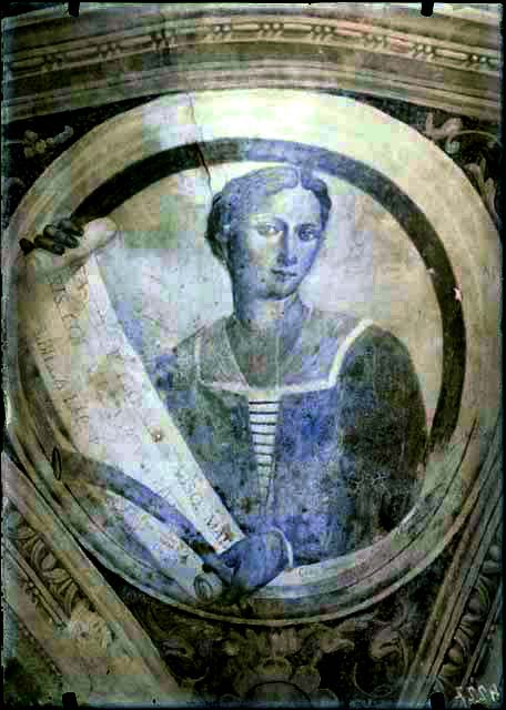 Documentazione storico artistica: sec. XVI, affresco, Profeti, Padri della Chiesa, particolare, Sibilla Delfica; Urbanis Giulio (negativo) di Urbanis Giulio, Caprioli, Giovanni (prima metà XX)