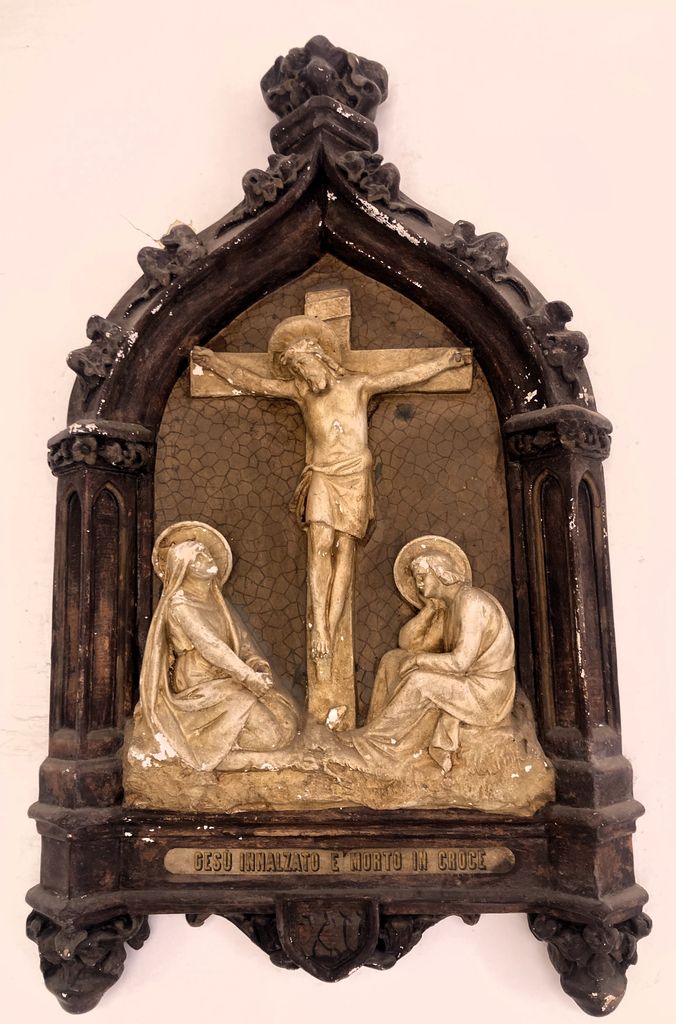 Cristo muore in croce (stazione della Via Crucis, ciclo) - ambito laziale (secondo quarto sec. XX)